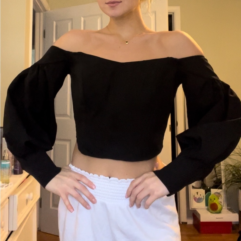 Off the Shoulder Bell Sleeve Top (FashionNova)